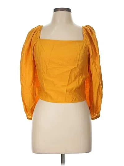 Pre-owned Express 3/4 Sleeve Blouse In Yellow