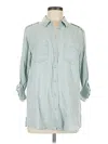 Express 3/4 Sleeve Button Down Shirt In Multi