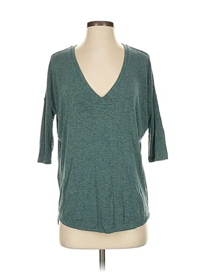 Pre-owned Express 3/4 Sleeve T-shirt In Blue