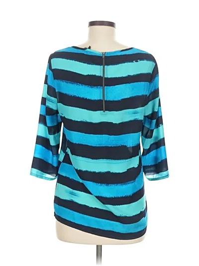 Pre-owned Express 3/4 Sleeve T-shirt In Blue