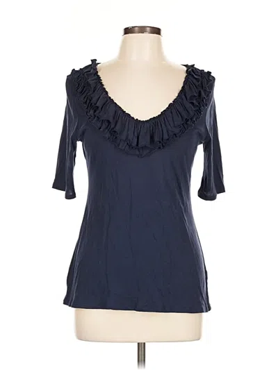 Pre-owned Express 3/4 Sleeve T-shirt In Blue