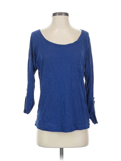 Pre-owned Express 3/4 Sleeve T-shirt In Blue