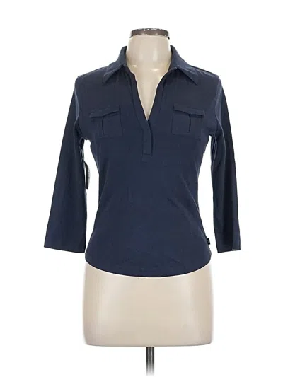 Pre-owned Express 3/4 Sleeve T-shirt In Blue