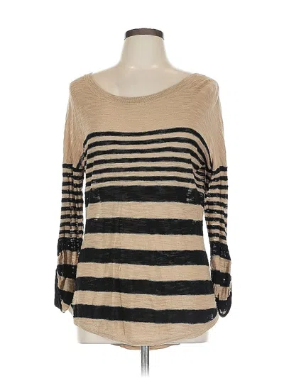 Pre-owned Express 3/4 Sleeve T-shirt In Brown