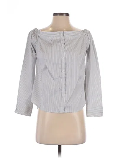 Pre-owned Express 3/4 Sleeve T-shirt In Gray