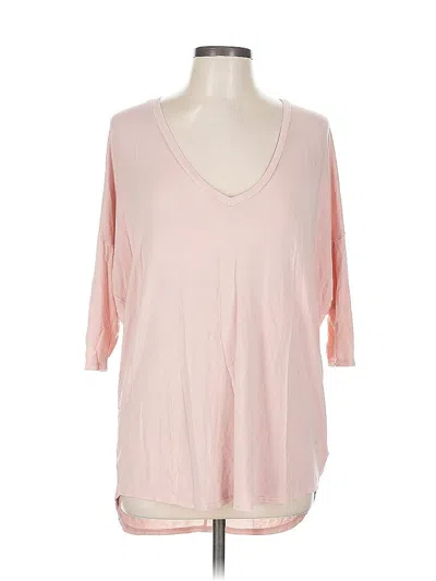 Pre-owned Express 3/4 Sleeve T-shirt In Pink