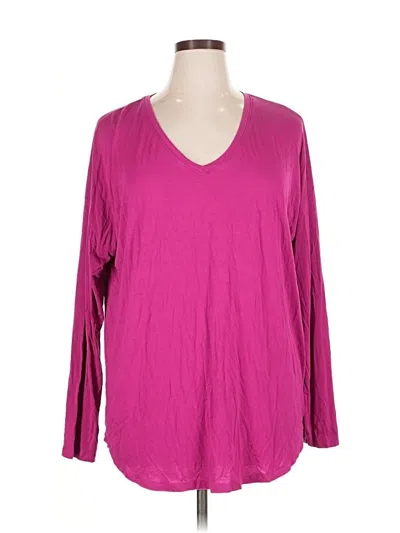 Pre-owned Express 3/4 Sleeve T-shirt In Pink