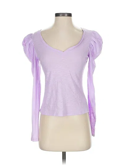 Pre-owned Express 3/4 Sleeve T-shirt In Purple