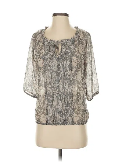 Pre-owned Express 3/4 Sleeve T-shirt In Silver