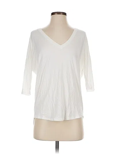 Pre-owned Express 3/4 Sleeve T-shirt In White
