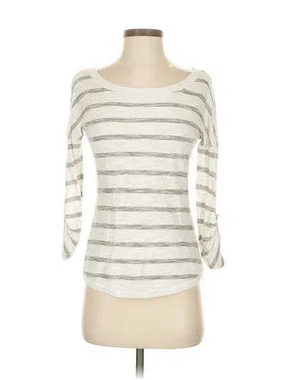 Pre-owned Express 3/4 Sleeve T-shirt In White