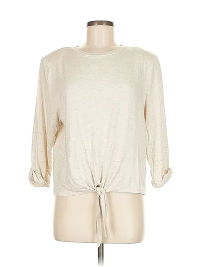 Pre-owned Express 3/4 Sleeve T-shirt In White