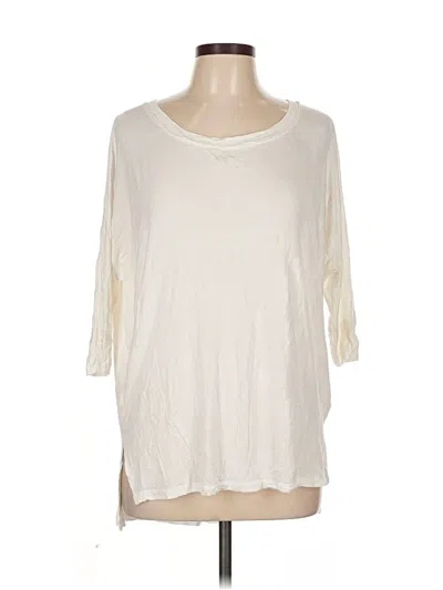 Pre-owned Express 3/4 Sleeve T-shirt In White