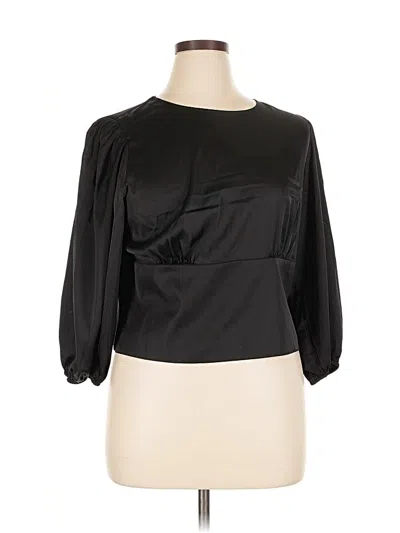 Pre-owned Express 3/4 Sleeve Top Black Boatneck Tops