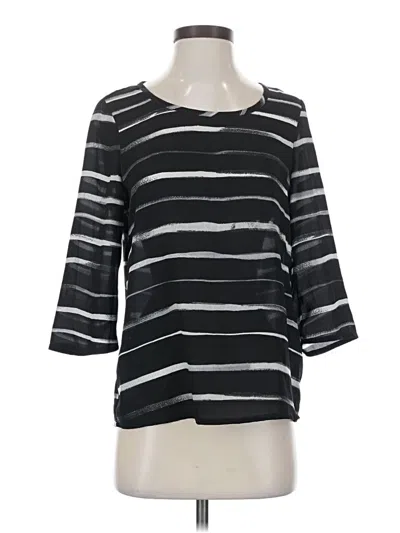 Pre-owned Express 3/4 Sleeve Top Black Boatneck Tops