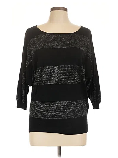 Pre-owned Express 3/4 Sleeve Top Black Boatneck Tops