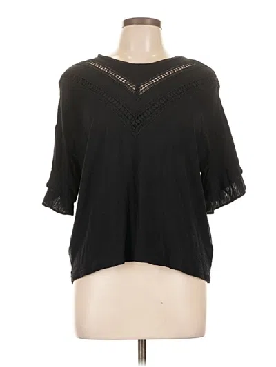 Pre-owned Express 3/4 Sleeve Top Black Cold Shoulder Neckline Tops