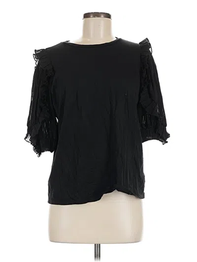 Pre-owned Express 3/4 Sleeve Top Black Cold Shoulder Neckline Tops