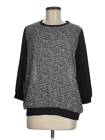 Pre-owned Express 3/4 Sleeve Top Black Crew Neck Tops