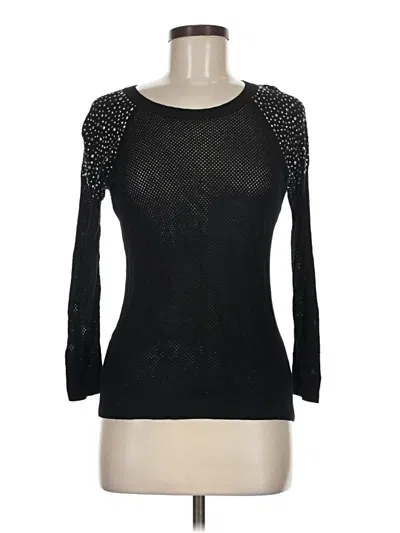 Pre-owned Express 3/4 Sleeve Top Black Keyhole Neckline Tops