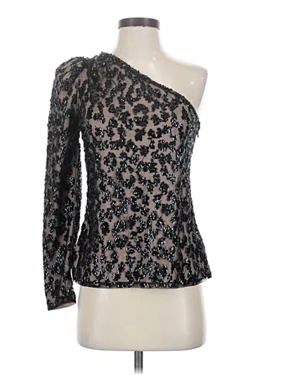 Pre-owned Express 3/4 Sleeve Top Black One Shoulder Neckline Tops