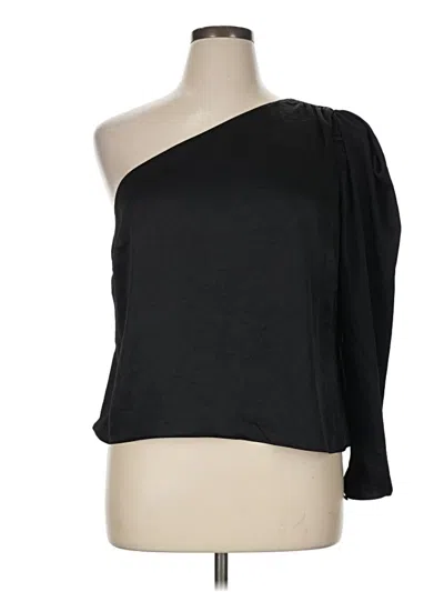 Pre-owned Express 3/4 Sleeve Top Black One Shoulder Neckline Tops