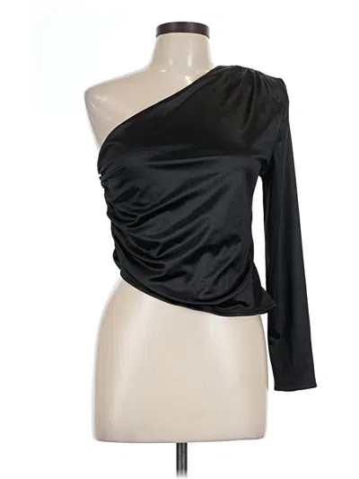 Pre-owned Express 3/4 Sleeve Top Black One Shoulder Neckline Tops