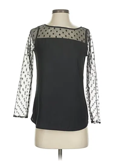 Pre-owned Express 3/4 Sleeve Top Black Polka Dots Pattern Square Neckline Tops