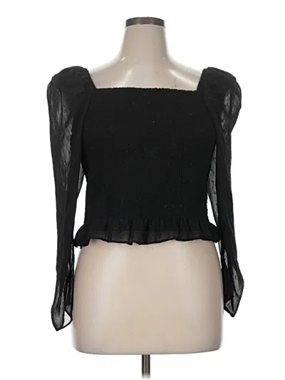 Pre-owned Express 3/4 Sleeve Top Black Sweetheart Neckline Tops