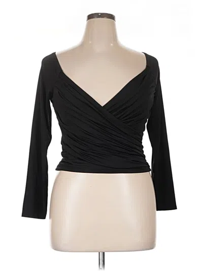Pre-owned Express 3/4 Sleeve Top Black Sweetheart Neckline Tops