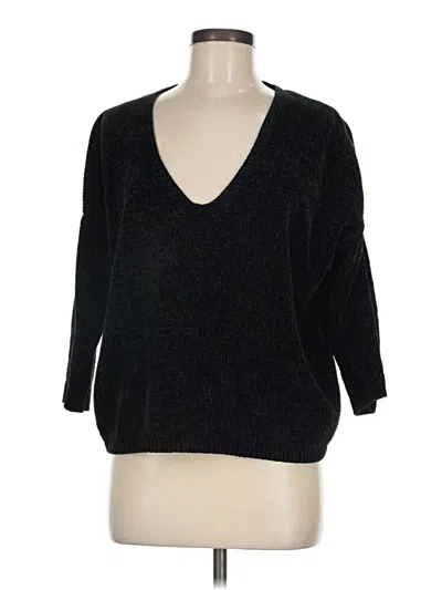 Pre-owned Express 3/4 Sleeve Top Black V Neck Tops