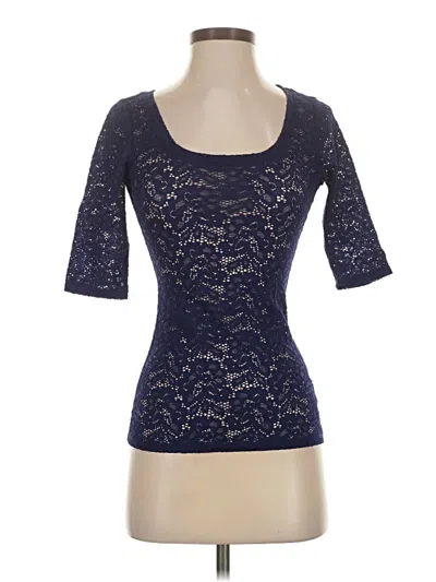 Pre-owned Express 3/4 Sleeve Top Blue Sweetheart Neckline Tops