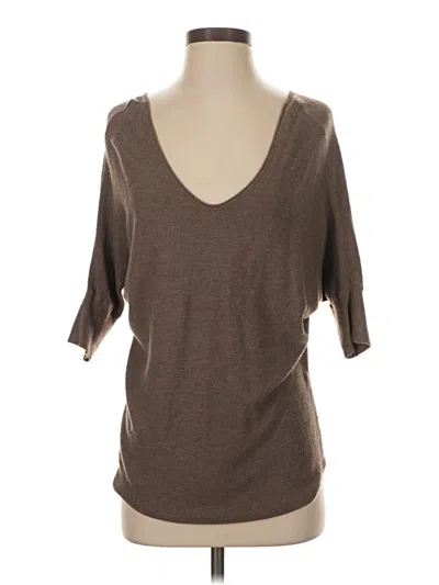 Pre-owned Express 3/4 Sleeve Top Brown V Neck Tops