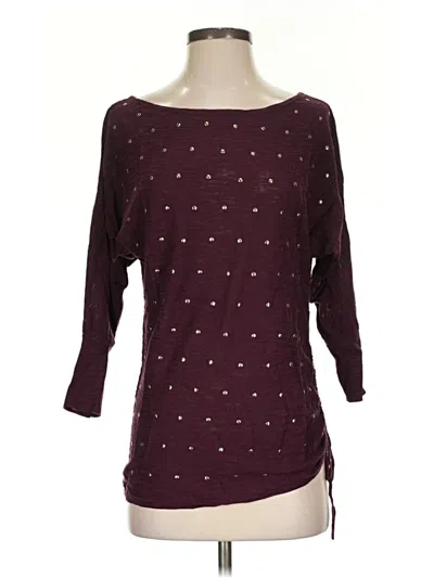 Pre-owned Express 3/4 Sleeve Top Burgundy Boatneck Tops