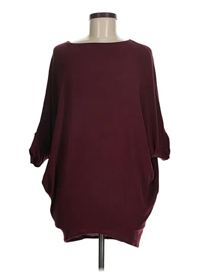 Pre-owned Express 3/4 Sleeve Top Burgundy Boatneck Tops
