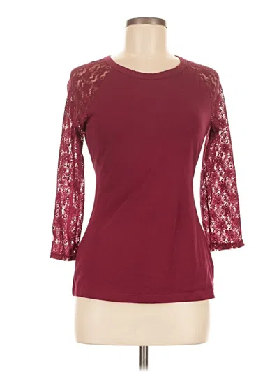 Pre-owned Express 3/4 Sleeve Top Burgundy Boatneck Tops