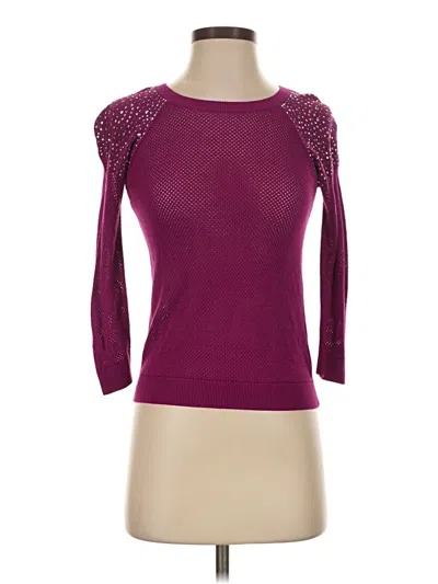 Pre-owned Express 3/4 Sleeve Top Burgundy Boatneck Tops