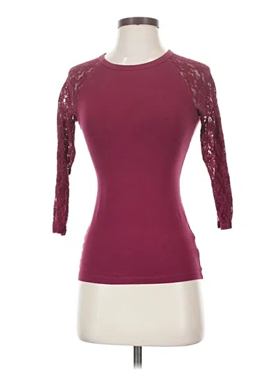 Pre-owned Express 3/4 Sleeve Top Burgundy Sweetheart Neckline Tops