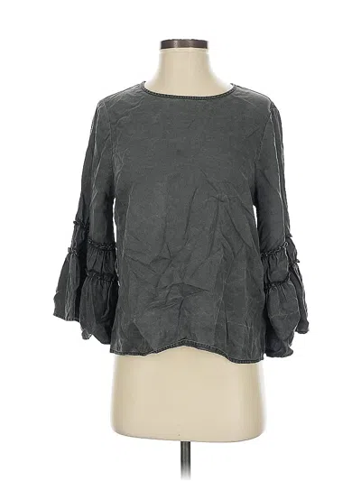 Pre-owned Express 3/4 Sleeve Top Gray Boatneck Tops