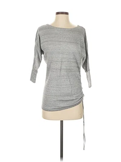 Pre-owned Express 3/4 Sleeve Top Gray Boatneck Tops