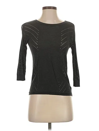Pre-owned Express 3/4 Sleeve Top Gray Boatneck Tops