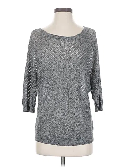 Pre-owned Express 3/4 Sleeve Top Gray Boatneck Tops