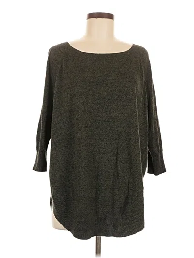 Pre-owned Express 3/4 Sleeve Top Gray Boatneck Tops