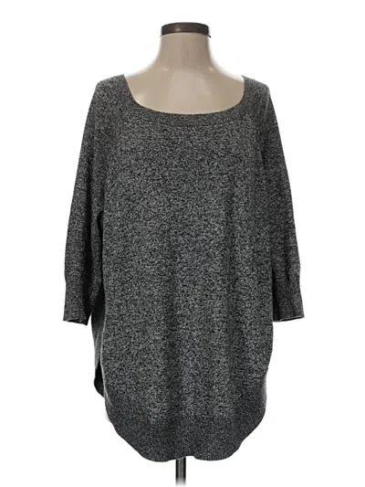 Pre-owned Express 3/4 Sleeve Top Gray Boatneck Tops