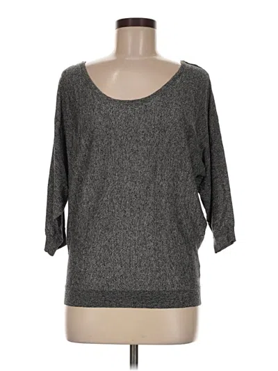 Pre-owned Express 3/4 Sleeve Top Gray Boatneck Tops