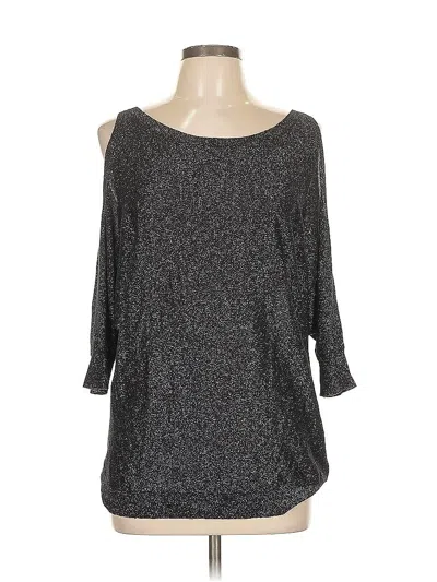 Pre-owned Express 3/4 Sleeve Top Gray Cold Shoulder Neckline Tops