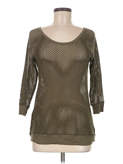 Pre-owned Express 3/4 Sleeve Top Gray Scoop Neck Tops