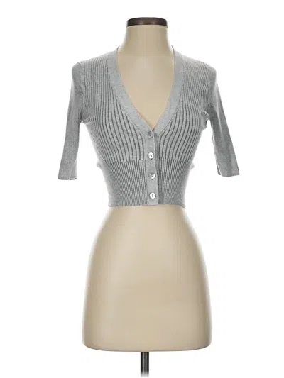 Pre-owned Express 3/4 Sleeve Top Gray Sweetheart Neckline Tops