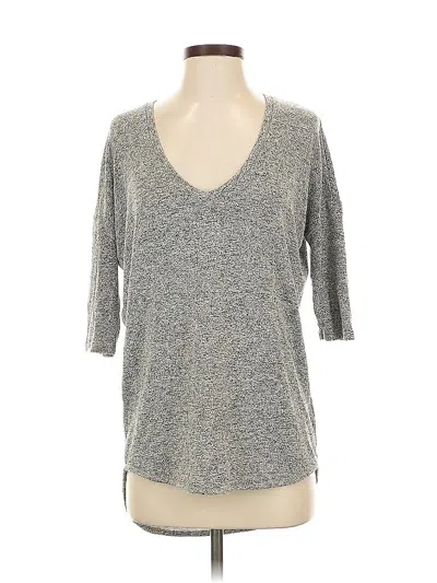 Pre-owned Express 3/4 Sleeve Top Gray V Neck Tops