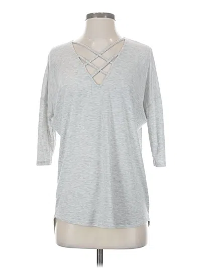 Pre-owned Express 3/4 Sleeve Top Gray V Neck Tops
